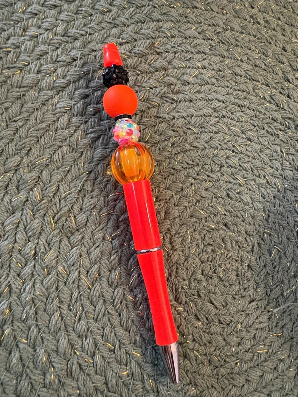Red Decorative Beaded Ballpoint Pen - Unbranded
